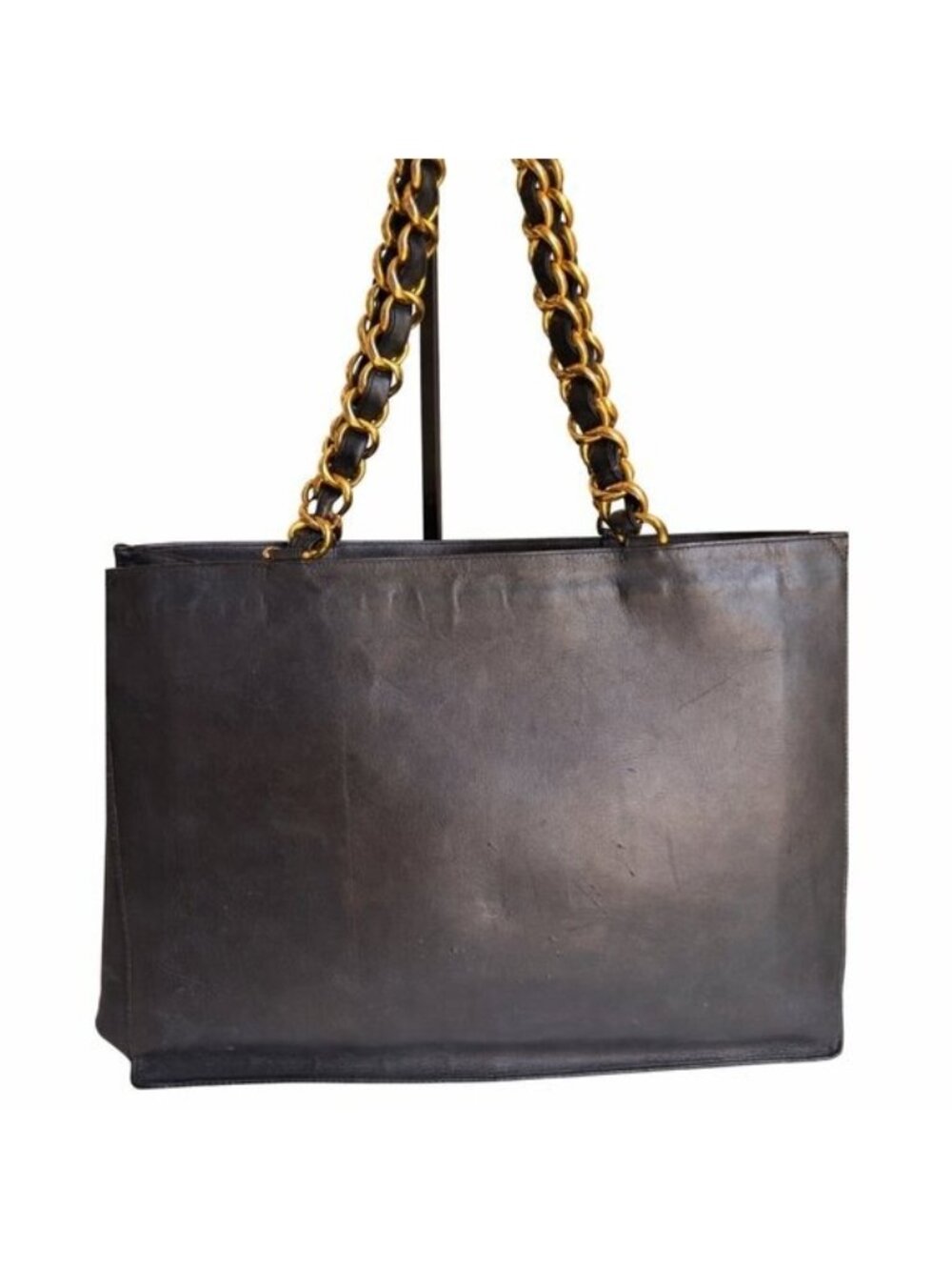 Authentic CHANEL Jumbo XL Shopping Tote Timeless Classic Black Lambskin Vintage - Picture 14 of 15